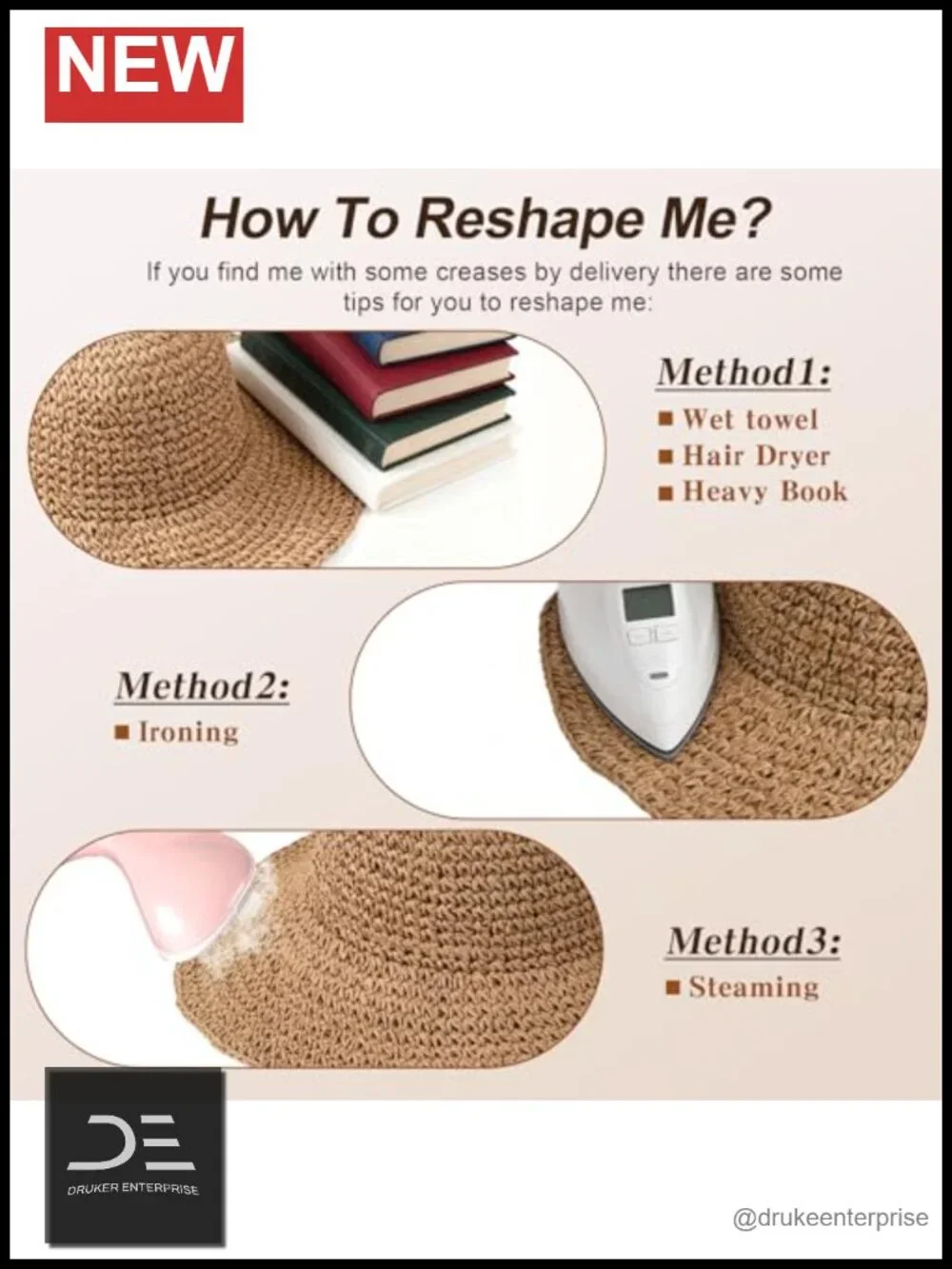 Womens Floppy Wide Brim Paper Straw Sun Hat Foldable Packable Beach Travel